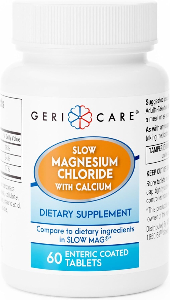Backcare Slow Magnezyum Klorid | Kalsiyum Tabletleri Geri-Care | Beslenme Supplement | 60 Kont Şişe ( 1)