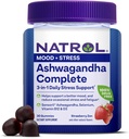 Natrol Ashwagandha Tamam Gummy, 3-in-1 Günlük Stres Desteği, Daha İyi Mood, Azaltılar Occasional Stres ve Fatigue, 30 Gummies, Up to a 15 Day Supply
