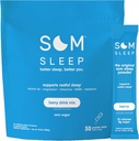 Som Sleep, Calm Sleep Toz İçecek Mix, 3 mg Melatonin, Magnezyum B6, L-Theanine & GABA – Vegan, Keto Friendly – Zero Sugar Berry, 30-Pack