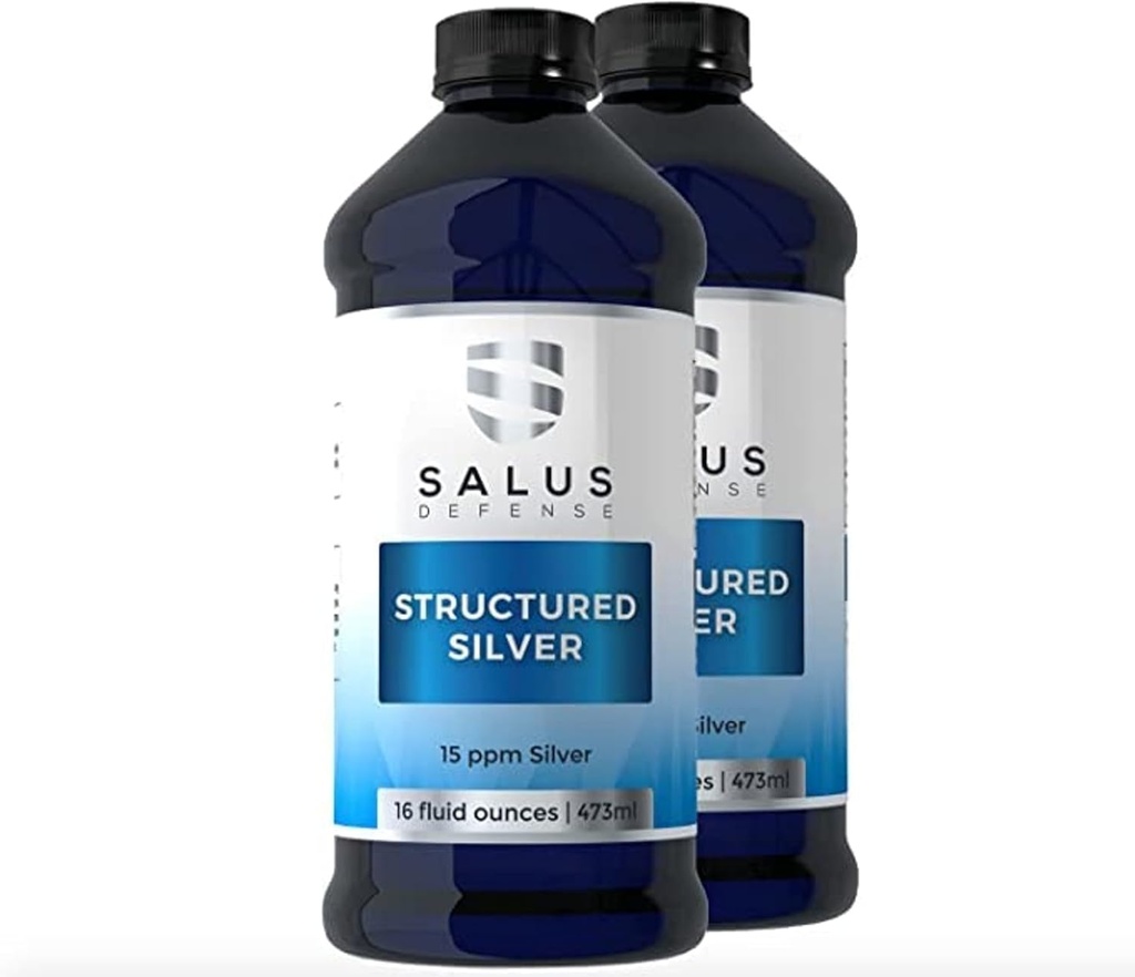 Structured Silver Liquid - Daily Immune Support Supplement with 15ppm Advanced Structured Silver Technology - All Natural with Nomixs - 16 Ounce Şişe (2 Pack)