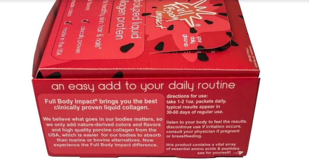 Sıvı Kolajn Protein Tamam 16.000 mg (16g) Hydrolyzed Collagen Tip I & III Sağlıklı Saç, Skin, Nails & Ortaklar, 1oz Packs (Box of 30), Sugar Free (Watermelon & Chill)