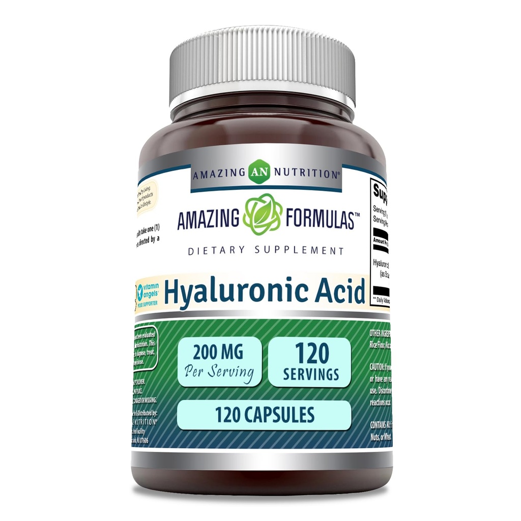 Amazing Formulas Hyaluronic Acid Supplement | 200 Mg Per | 120 Capsules | Non-GMO | Gluten Free | Made in USA
