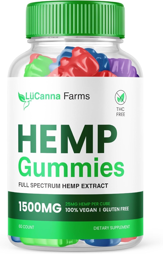Lucanna Farms Gummies, Lucana Farms Hemp Gummies Gelişmiş Formula En Performans Hemp Meeting, LucannaFarms Gummies Supplement 25mg per Gummy, 1500 mg per Şişe Yorumları New 2024 (60 Gummies)