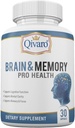 Beyin & Memory Pro Health - Bilişsel Fonksiyonlar için Doğal Destek - Beyin Sağlığı için Zihin ve Hafıza Tamamı - Vegan ve Non-GMO - ABD'de Made - 30 Capsules