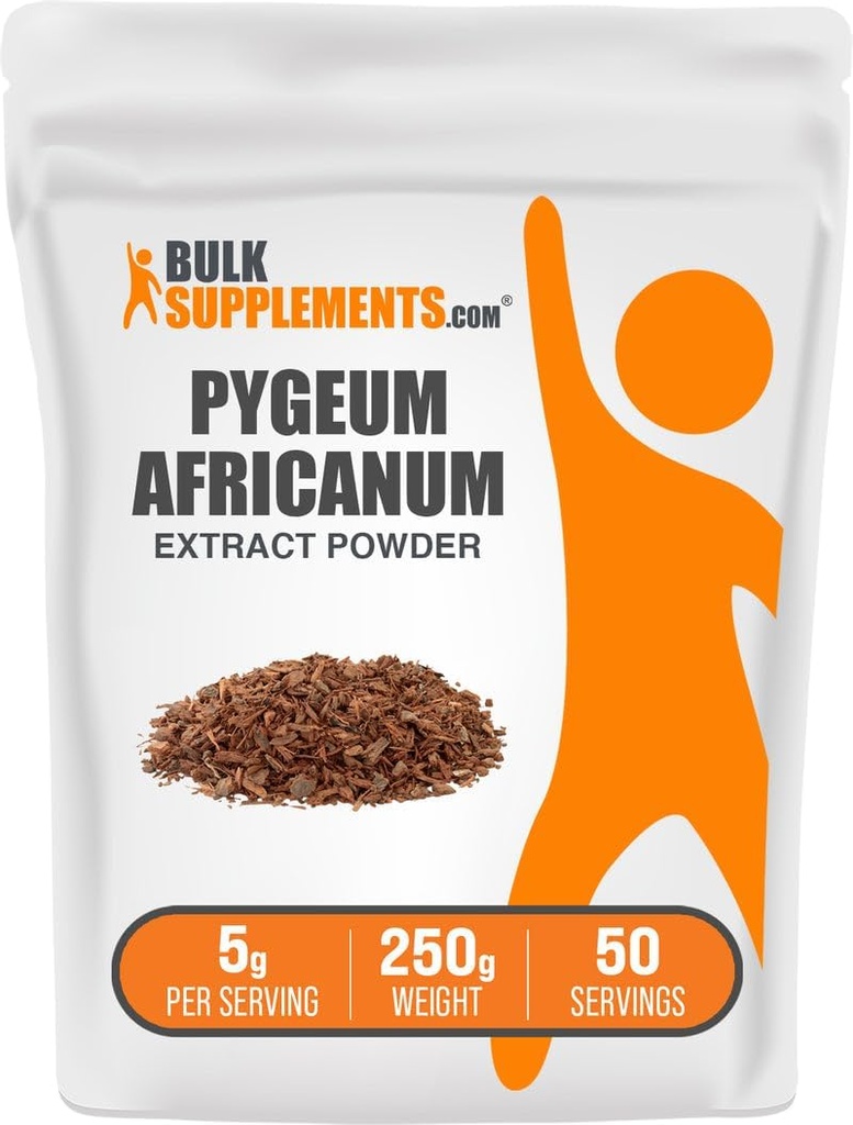 BulkSupplements.com Pygeum Africanum Extract Powder - από το Pygeum Bark, Συμπλήρωμα Διατροφής - Χωρίς γλουτένη - 5g ανά Σερβίρισμα, 250g (8.8 oz) (πακέτο του 1)