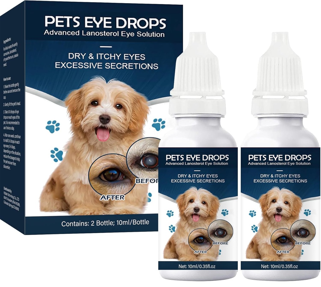 Köpekler için Cataract Drops, Dog Eye Drops, Vision Clarity, Eye Vision ve Cataracts(2 x 10 mL)