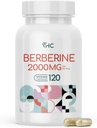 VHC Berberine Supplement 2000mg Καθημερινή, 10X Χρόνος Βέλτιστη Απορρόφηση Berberine HCL, Max Boost Bioδιαθέσιμα επίπεδα, για το ανοσοποιητικό καρδιοαγγειακό γαστρεντερικό, μη Γλουτένη Gluten Free Veggie Κάψουλες