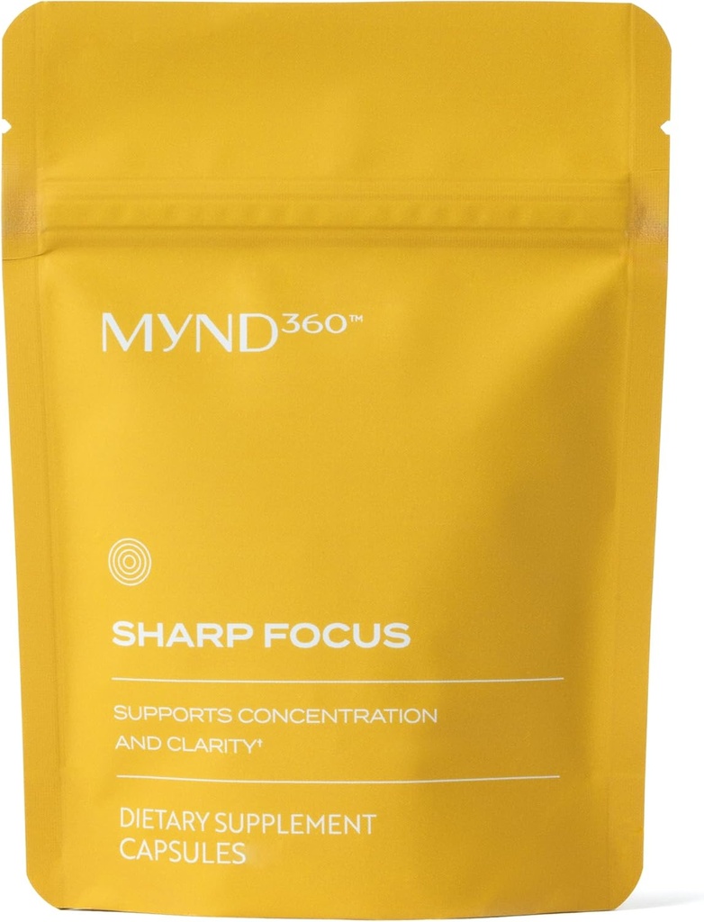 Nu Skin MYND360 Sharp Focus | 60 Capsules | Vitamin B12 & Vitamin B6 for Memory, Focus, and Clarity | Caffeine Infüzyon Beyin Sağlık Tamam | Güvenli Günlük Vitamin B Desteği