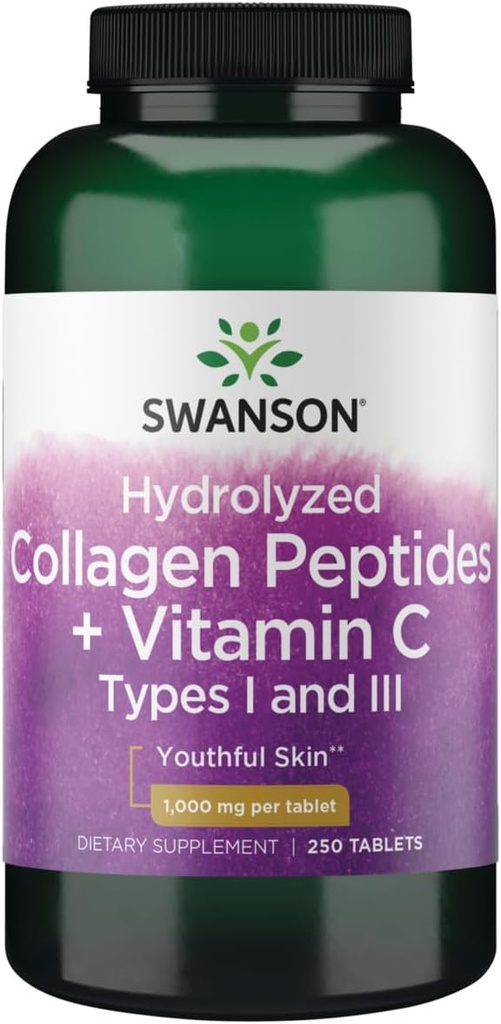 Swanson Hydrolyzed Collagen I + Vitamin C Tip I ve Iii 1000 mg 250 Tabs