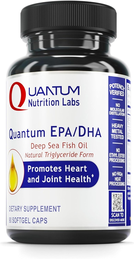 Kuantum Beslenme Laboratuvarları EPA DHA Fish Oil Softgels - Omega 3 Fish Oil, Omega 3 Supplement, EPA DHA, Omega 3 Fatty Acids Supplements for Women & Men, Natural - 90 Softgel Capsules
