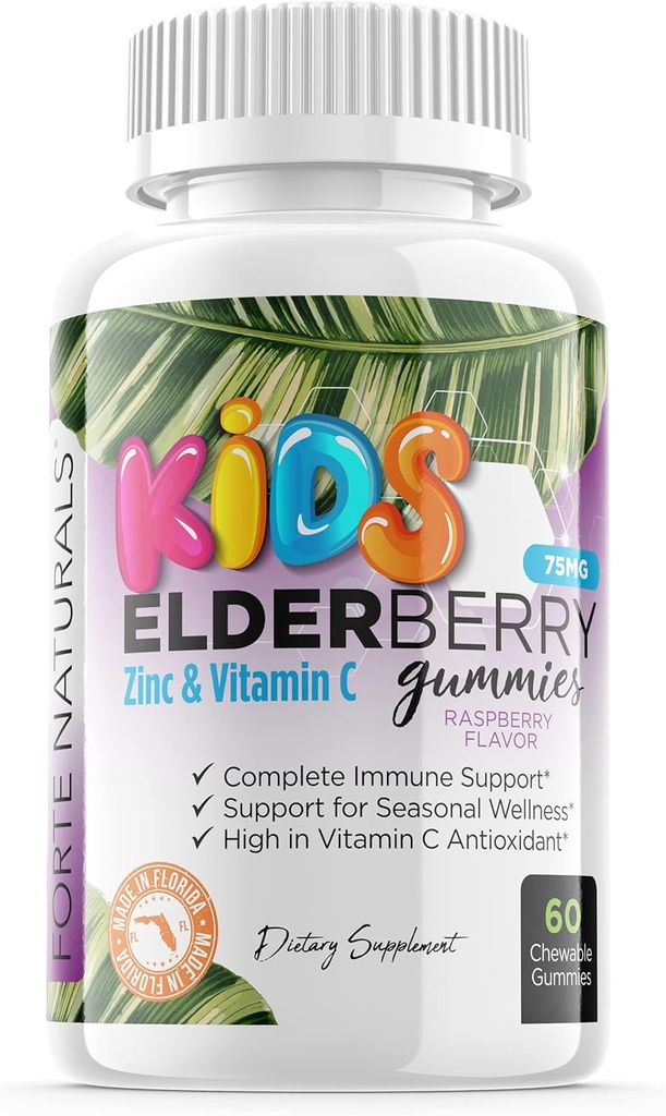 Παιδιά Gelderberry Gummies + Βιταμίνη C + Echinacea & Bee Propolis Παιδική πολυβιταμίνη Gummy Chews μασώμενη ανοσοποιητική υποστήριξη Made in USA Gluten Free Non GMO 60 Gummy Whole Foods Market