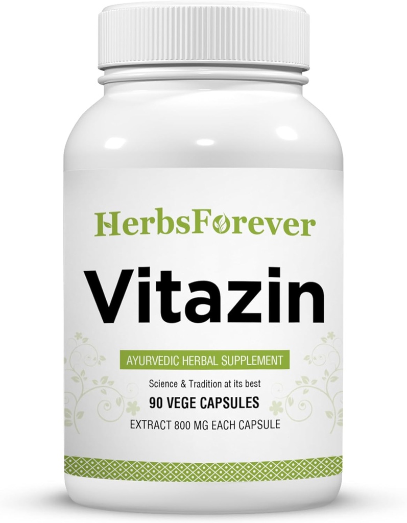 Βότανα για πάντα κάψουλες Vitazin Ayurvedic βοτανικό συμπλήρωμα Υποστηρίζει την ενέργεια και την απόδοση παρέχει φυσική και ψυχική δύναμη 90 κάψουλες Vege 800 Mg κάθε