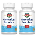 KAL Magnesium Taurate Plus 400mg w/Coenzyme B6 | Highly Bioavailable, Chelated, Vegan | for Normal Nerve, Muscle Function and Heart Health | 90 Tabs | 2 pk