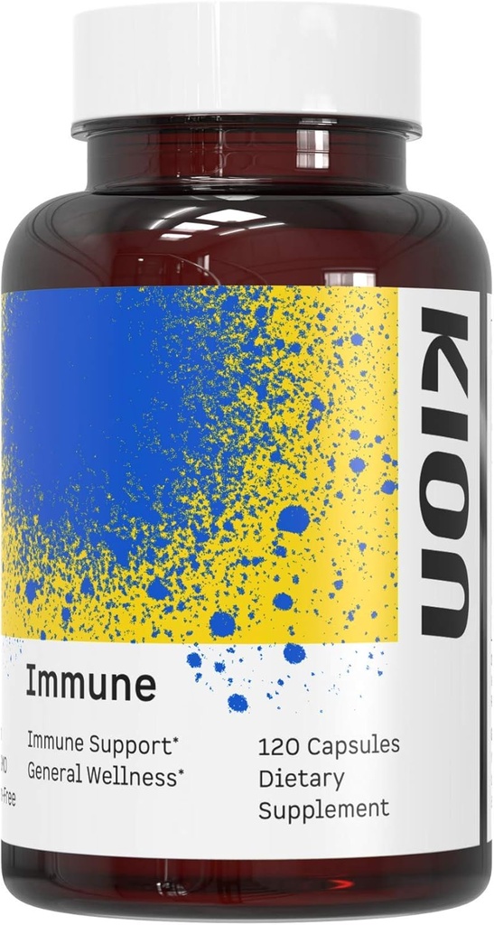 Kion Immune - Immune Support Supplement - Vitamin C Supplement - Günlük Wellness için C ve çinko - 500 mg Vitamin C (Ascorbik asit) ve 10 mg çinko - 120 Hizmet