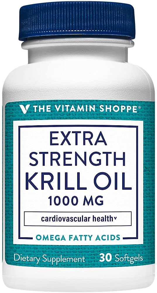 The Vitamin Shoppe Extra Strength Krill Oil - MSC Certified Sustainable - 1,000 MG (30 Softgels)