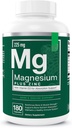 Temel Elements Magnezyum Plus Çinko D3 ile Vitamin | Bilimsel Olarak Formüle edilmiş Kalp, Bone & Muscle Support | 225 mg Triple-Strength Magnezyum Kompleks with Glycinate, Malate, Citrate | 180 Count