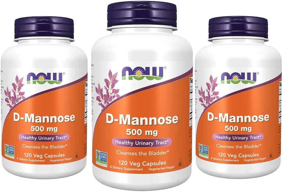 Şimdi Gıdalar Tamamlıyor, D-Mannose 500 mg, Non-GMO Projesi Doğrulandı, Sağlıklı Urinary Tract*, 120 Veg Capsules (Pazar 3)