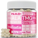 SHIZAM TMG Betaine Alfa Lipoic Asit ALA D3 Fisetin Gummies, Tri-Methylglycine tri Metilglycine R-Alpha NAD+ Plus + HCL Supplements, Mitochondrial Senolytic Activator, NR Capsules Toz 600 mg 1000 mg