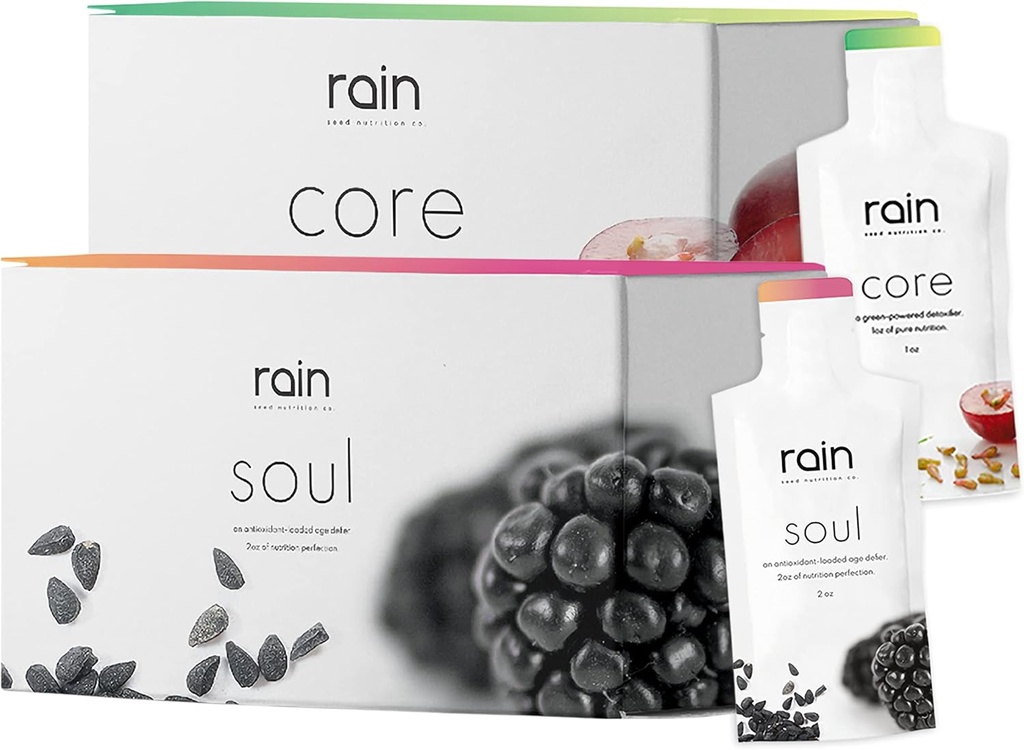 Rain - Core & Soul Bundle - Σπέρματα με βάση το συμπλήρωμα διατροφής - Plant-based Formula for Vitality & Health - Supports Wellness & Immunity - 1 Box Each