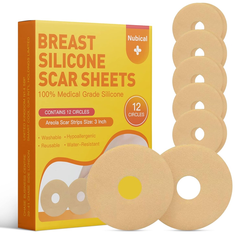 Silikon 12 Paketi için Parfümleri - Tıbbi Yara Kaldırma Dokümanları - Silikon Dokümanları Ağrı Tedavisi Için Egzersiz Ameliyatı - Areola Gel Circles (3 IN)