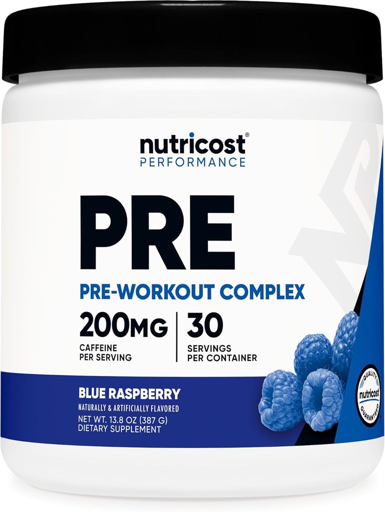 Nutricost Pre-Workout Complex Powder (30 σέρβις, Blue Raspberry) - Pre-Workout Supplement with Beta-Alanine, Taurine & Amino Acids