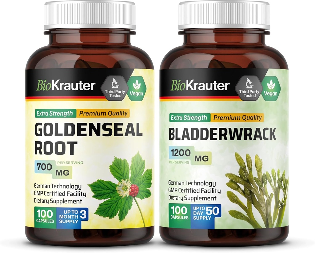 BIO KRAUTER Goldenseal 100 κάψουλες & Bladderwrack 100 κάψουλες