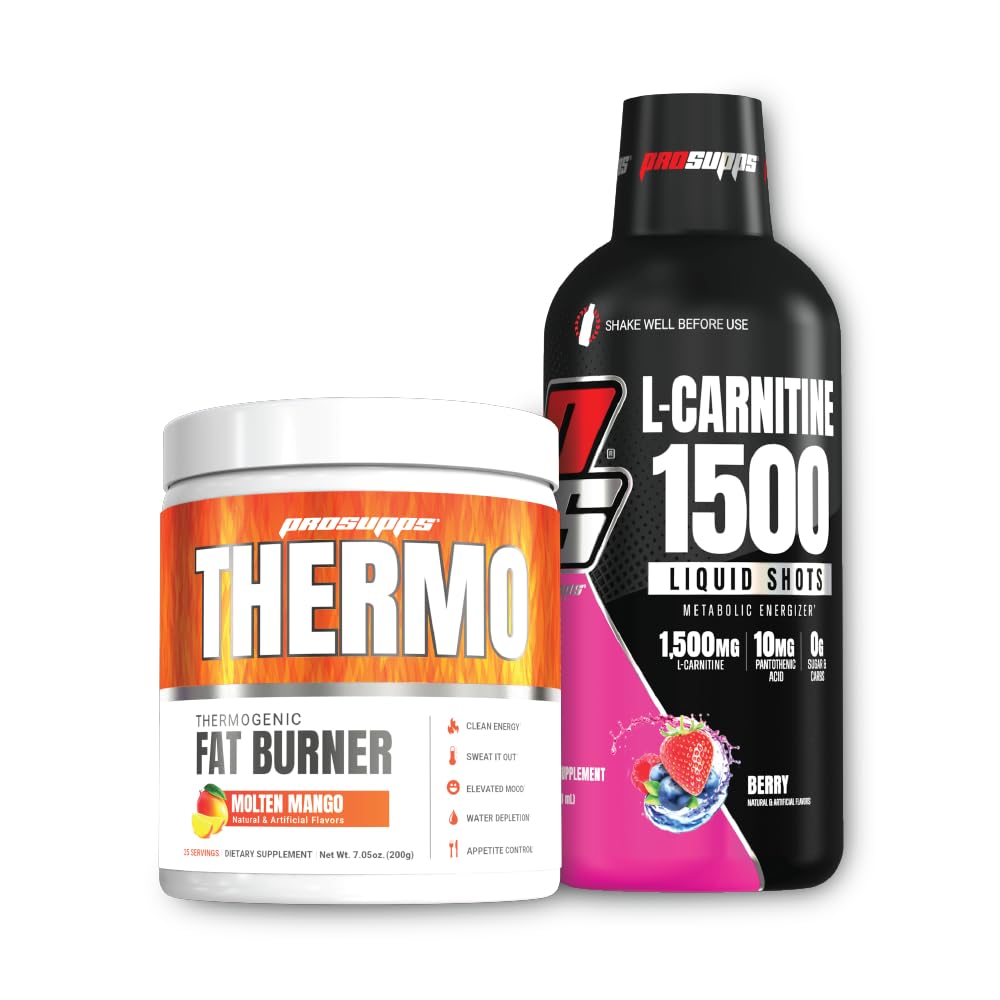 PROSUPPS Thermo Beam Thermogenic Toz Molten Mango ve 1500 L-Carnitine Berry - Kilo Yönetimi ve Pre Workout - Energy, Mood, Appetite Control