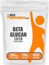 BulkSupplements.com Beta Glucan Powder - 1,3/1,6, Beta Glucan Supplements - Vegan & Gluten Free Supplement, 250mg per Serving, 250g (8.8 oz) (Pack of 1)