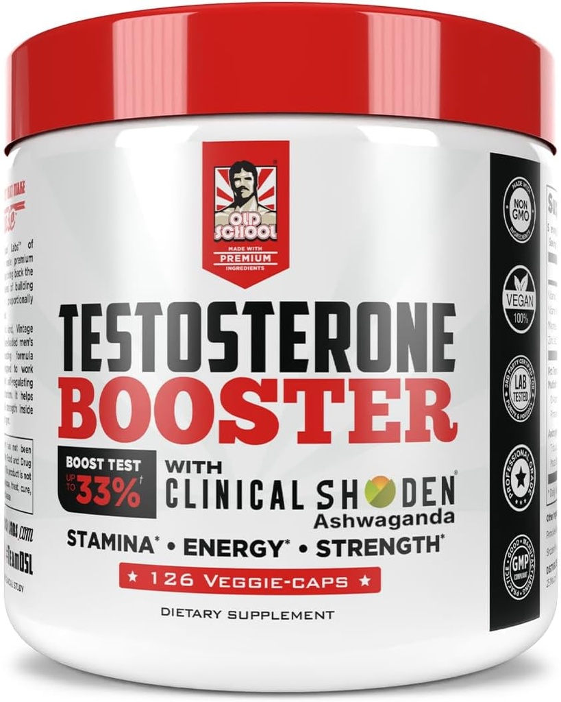 Vintage Boost - Wave-Loaded testosteron Branson - Tribulus ile Güvenli ve Etkili Supplement - Builds Muscle, Boosts Vitality and Stamina - 126 Natural Veggie Pills
