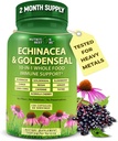 Echinacea Goldenseal Capsules - 1 Immune Support Supplement - 1455 mg - Vegan Echinacea Capsules Supplement Organik Tüm Gıdalarla Yapıldı - Herbal Immune System Support - 2 Ay Supply