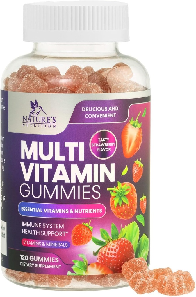Multivitamin Gummies for Adults, Daily Gummy Vitamins & Minerals with Vitamins A, C, D, B12 for Women & Men, Immune Support Gummy Multivitamins Supplement, Adult Multi VIT Vitamin - 120 Gummies