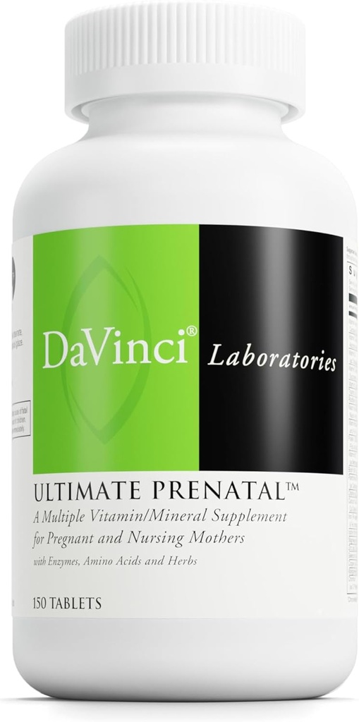 DaVinci Labs Ultimate Prenatal - Hamile Kadınlar ve Hemşire Anneleri Sağlıklı Hamileliği ve Lactation* - Vitaminler, Mineraller, Amino Asitler ve Daha Fazlası - 150 Tablet