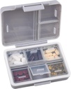 9-Grid Pill Organizer,Portable Pill Box,Large Capacity Compartments,Travel Pill Container,Medicine Dispenser,Pill Purse,Pill Case for Vitamins, Fish Oils or Supplements（Grey）