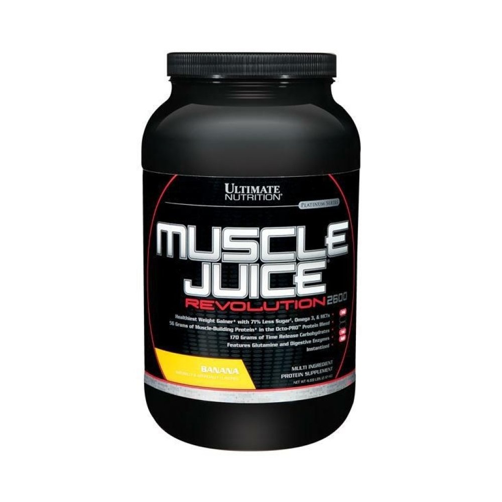 Ultimate Nutrition Muscle Juice Revolution 2600 Kilo Winer, Kas Recovery with Glutamine, Micellar Casein ve Zaman Yayın Kompleksi Carbohidratlar, Banana Protein Toz, 4.69 Pounds