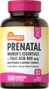 Sundance Prenatal Multivitamin | Folic Acid | 100 Hızlı Yayın Kapsülleri | 800 mcg | Non-GMO, Gluten Free Supplement for Women