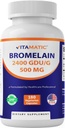 Vitamatic Bromelain Supplement 500 mg – 2400 GDU/g – 180 Capsules