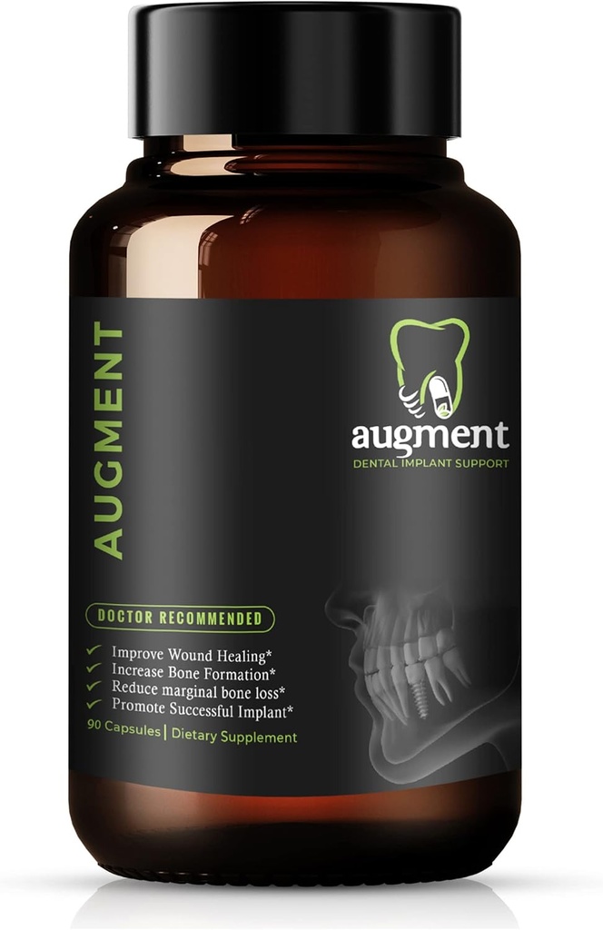 Artırılmış Beslenme Diş İmplantı Desteği Supplement - Destek Bone Formation & Osseointegration - All- Natural Formula with Vitamins & Micronutrients - Non-S Sentetik & Non-GMO (90 Hizmet)
