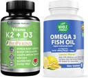 K2+D3 ile Bioperine Plusuba Omega 3 Fish Oil, Heart & Bone Health, Ortaklar ve Beyin Sağlığı, Ortaklar ve Beyin Sağlığını Desteklemek için En Etkili Birliktedir.