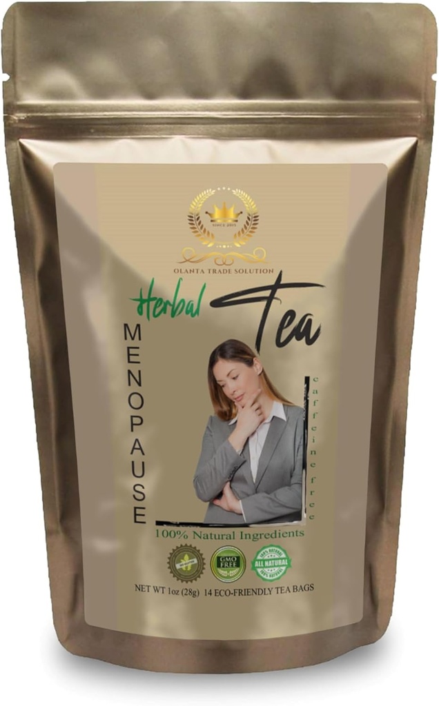 Black Cohosh Herbal Supplements - Menopause Herbal Tea - Kadınlar için Menopause Supplements, Ginkgo Biloba, Red Clover, Cinnamon Tea, Eleuthero Root, Licorice Root - 1 Pack