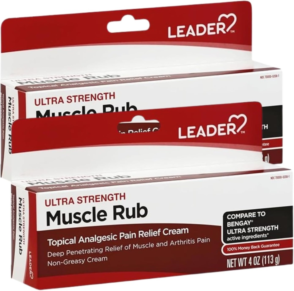 Lider Kas Rub - Sore Kass ve Ortaklar için Derin Peneting Relief, Minor Arthritis ve Back Pain Relief, Non-Grque Formula Topical Analgesic, Camphor, Menthol & Metil Salic 2Pack
