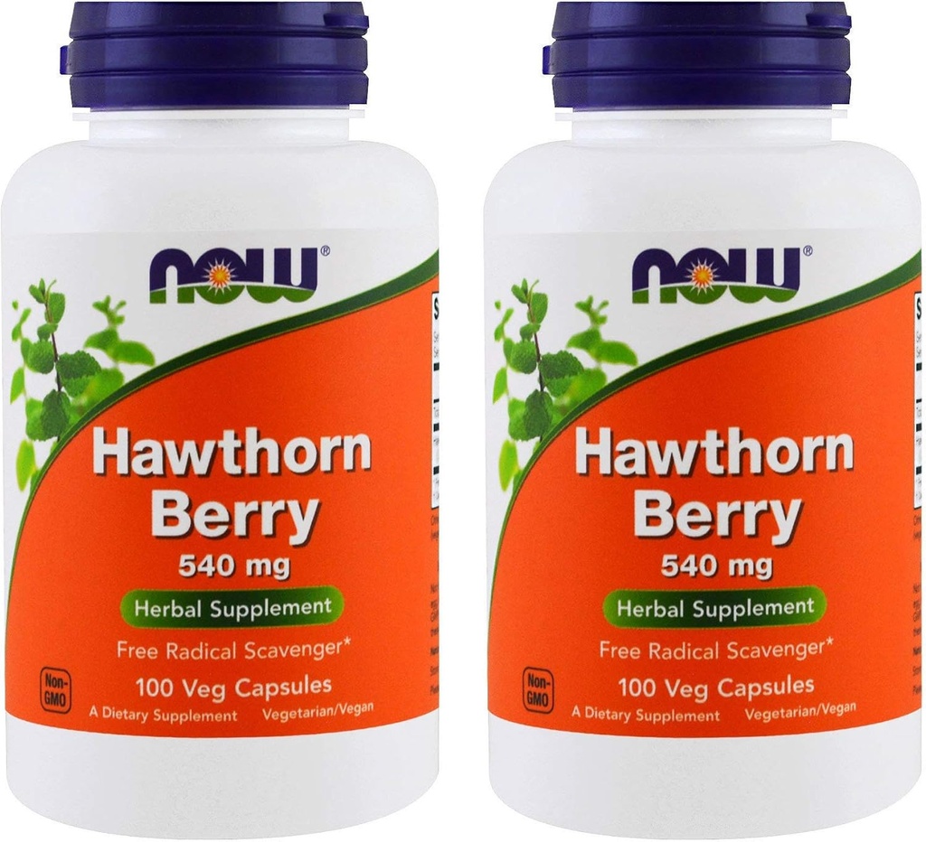 Şimdi Gıdalar Hawthorn Berry 540 mg, 100 Veg Capsules (Pack of 2)
