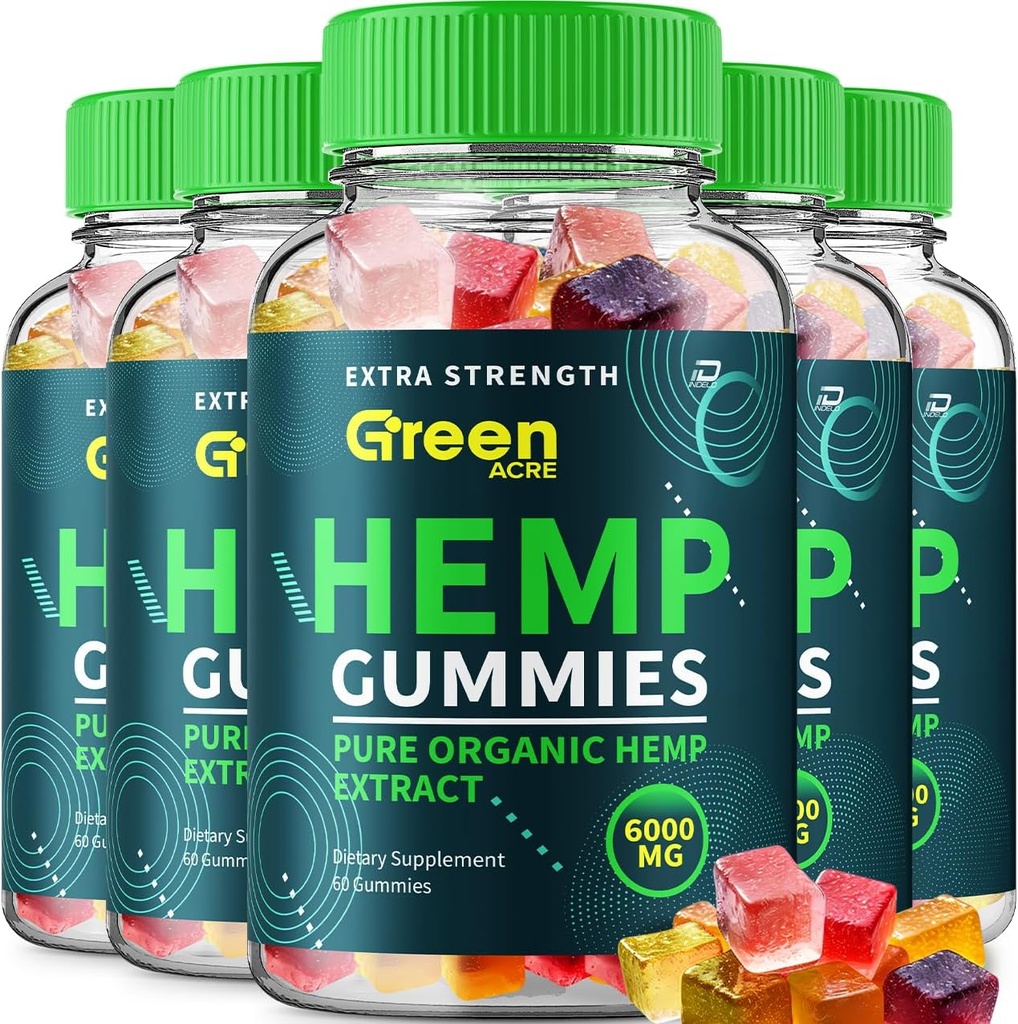 Green Acre Hemp Gummies - with Seed Extract Green Acre Hemp Gummies Tinnitus Herbal Supplement, Health and Wellness Support, All Natural Green Acre Gummy (5 Pack - 300 Gummies)