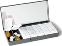 PORT X POLISH Tasarımcı Pi Weekly Pill Box Organizer (Single 1X Daily, Charcoal Gray) | Compact, Şık 7Day Vitamin Tamam Case | Cute Portable Mini Travel Medicine Carrier | Madonna-Free Pillbox Caddy