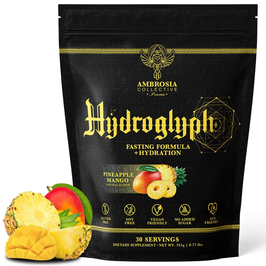 Ambrosia Hydrorif Intraworkout Formula w/BCAA + EAA + Elytes Hydration Toz, 0g Sugar Fasting Hydration Drink Mix, Made w/Coconut Water (Pineapple Mango)