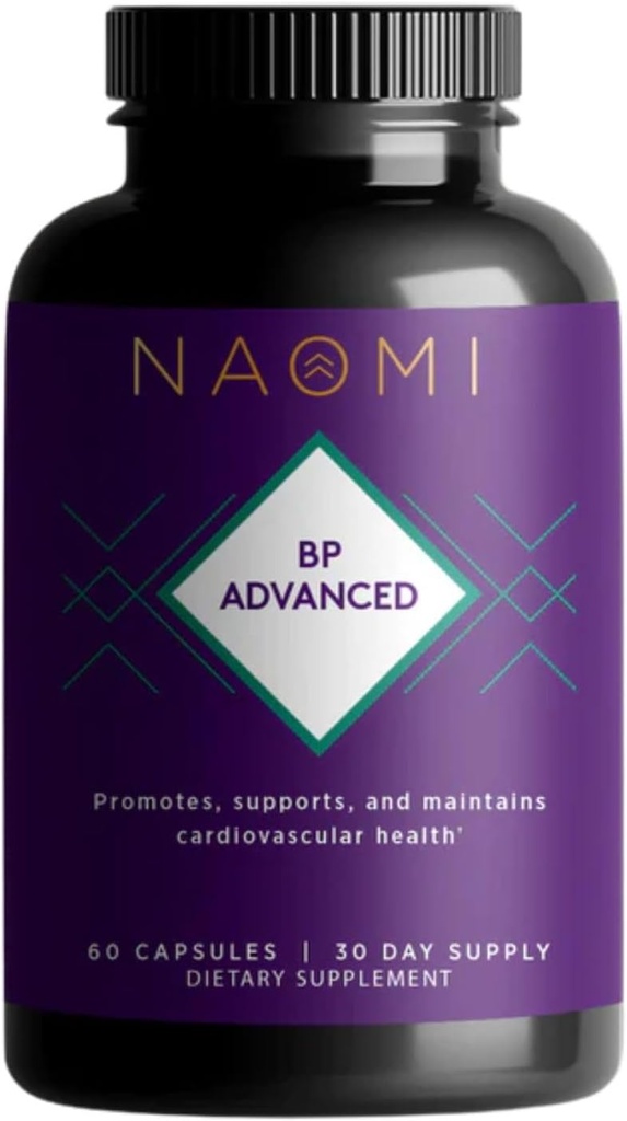 NAOMI BP Advanced, Potent Materialss for Blood Flow and Circulation, Endothelial Function, Supports Cardiovascular and Arterial Health, 1000 mg Olive Leaf Extract, 180mcg K2 (Küçük, 60 Count)