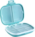 Holii Travel Pill Organizer, 8 διαμερίσματα Φορητή θήκη χάπι, Daily Pill Box για να κρατήσει βιταμίνες, μικρό δοχείο χάπι για Pocket Purse Medicine Organizer (μπλε)