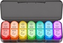 Haftalık Pill Organizer 2 Times a Day - AM PM Pill Organizer 7 Daily Color-Kod Small Cases, Morning and Night Travel Pill Cases for Vitamins, Medicine, & Supplements