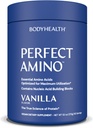 BodyHealth PerfectAmino Toz - BCAA ve EAA Toz Pre and Post Workout - Amino Asit Enerji Erkekler ve Kadınlar için Yalın Kas ve Kurtarmayı Destekleyecek - Vanilla - 60 Hizmetler