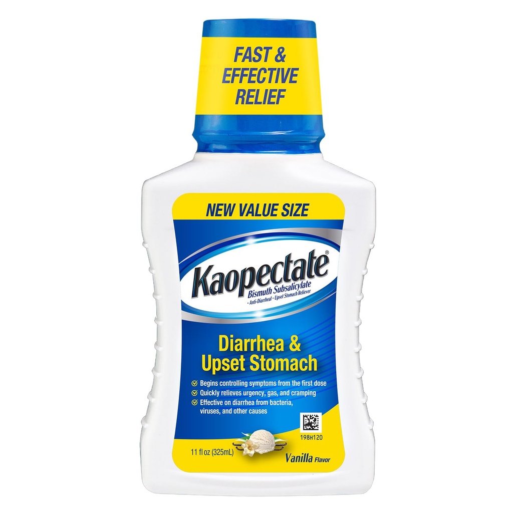 Kaopectate Vanilla Multi-Symptom - Diarrhea İlaçları Bismuth Subsalicylate, Anti-Diarrhea Medical for Stomach Relief - 11oz
