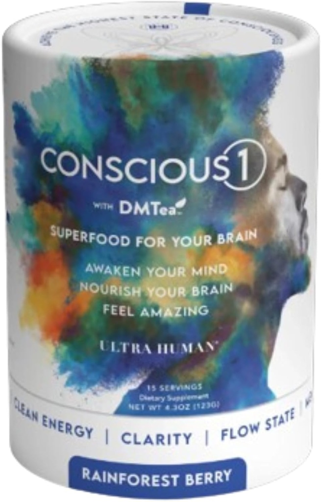 Ultra Human CONSCIOUS1 - Εστίαση Ενίσχυση Superfood Blend - Rainforest Berry - 30 Υπηρεσίες (πακέτο του 1)